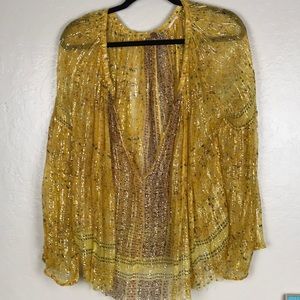 Sheer Free People top with sparkle thread